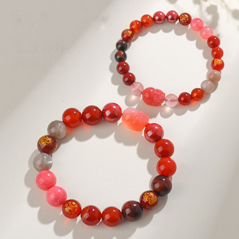 Buddha Stones ヒキュウ 水晶 瑪瑙 金運 財運 風水 パワーストーン ブレスレット