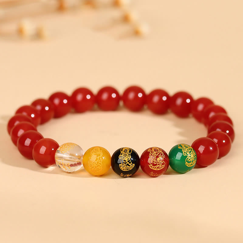 Buddha Stones ミックスストーン 瑪瑙 幸運 癒し ヒーリング パワーストーン ブレスレット
