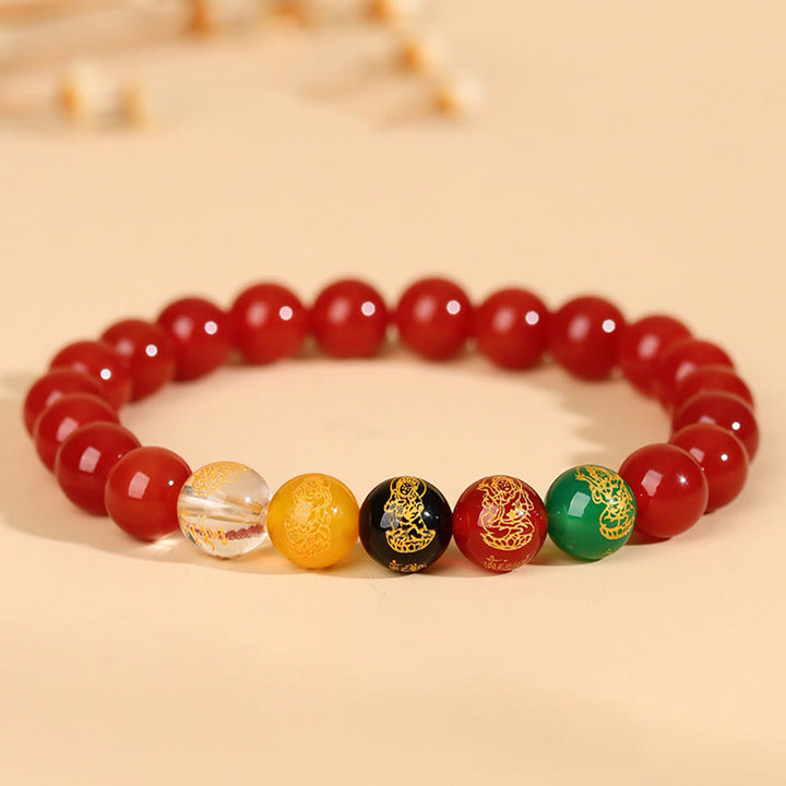 Buddha Stones ミックスストーン 瑪瑙 幸運 癒し ヒーリング パワーストーン ブレスレット