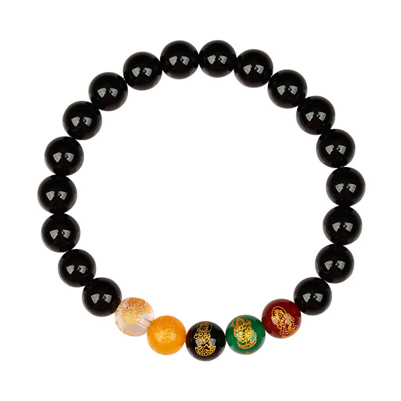 Buddha Stones ミックスストーン 瑪瑙 幸運 癒し ヒーリング パワーストーン ブレスレット