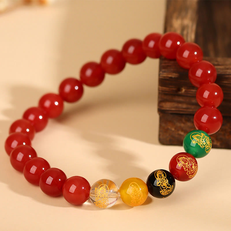 Buddha Stones ミックスストーン 瑪瑙 幸運 癒し ヒーリング パワーストーン ブレスレット