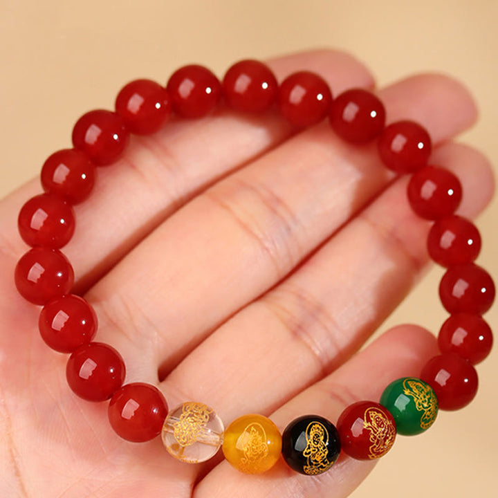 Buddha Stones ミックスストーン 瑪瑙 幸運 癒し ヒーリング パワーストーン ブレスレット