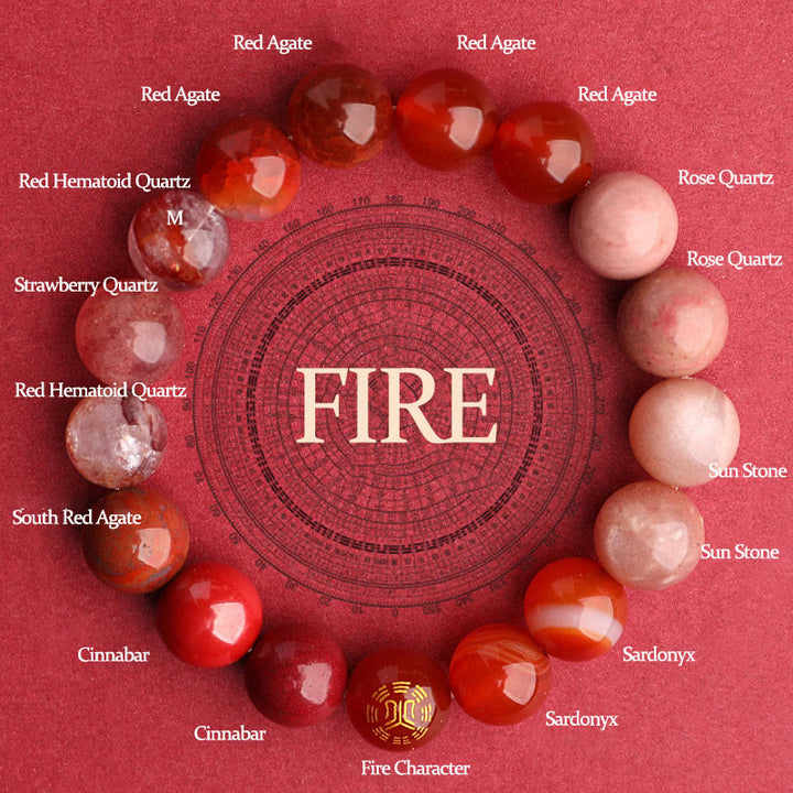 Buddha Stones 瑪瑙 運気バランス 癒し エネルギー 開運 ブレスレット - ファイア（手首周り：14～16cm） - 12mm - image 34