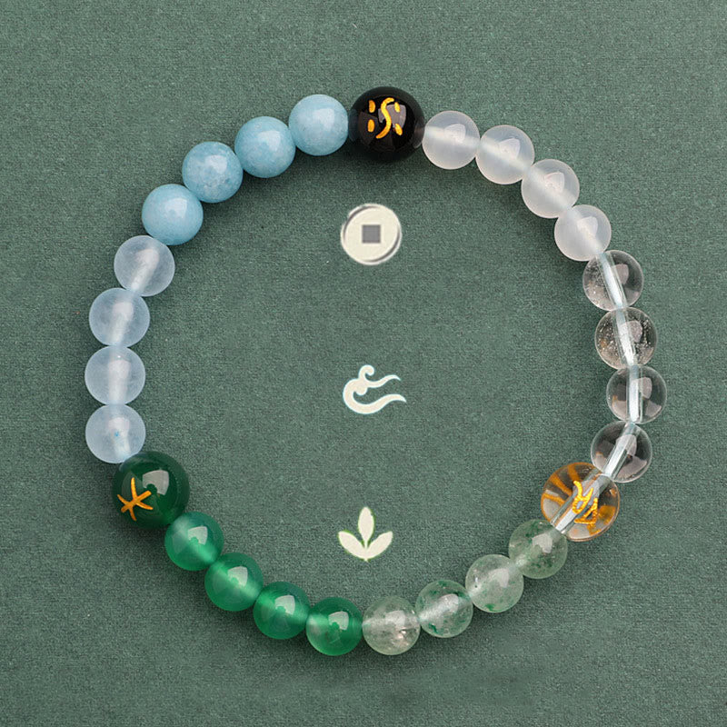 Buddha Stones 太陽石 瑪瑙 ブラックオニキス 知恵 守護 開運 パワーストーン ブレスレット