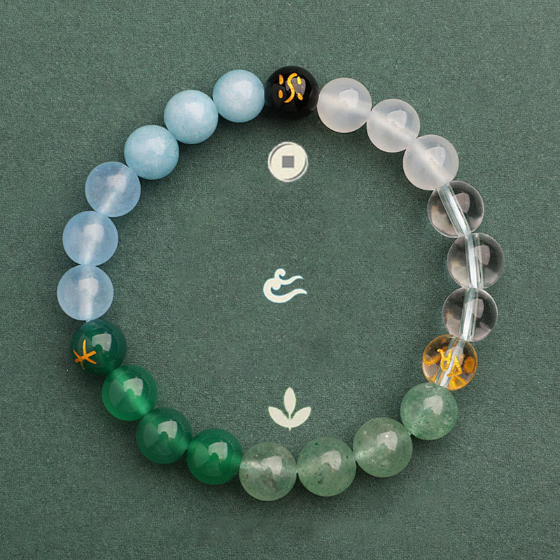 Buddha Stones 太陽石 瑪瑙 ブラックオニキス 知恵 守護 開運 パワーストーン ブレスレット