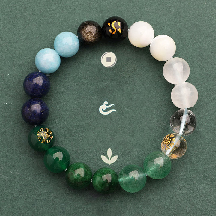 Buddha Stones 太陽石 瑪瑙 ブラックオニキス 知恵 守護 開運 パワーストーン ブレスレット