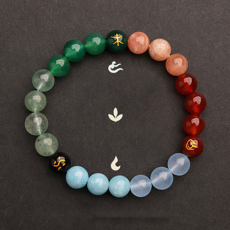 Buddha Stones 太陽石 瑪瑙 ブラックオニキス 知恵 守護 開運 パワーストーン ブレスレット