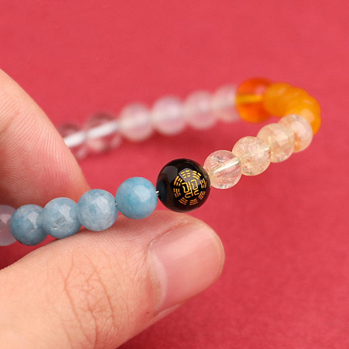 Buddha Stones 太陽石 瑪瑙 ブラックオニキス 知恵 守護 開運 パワーストーン ブレスレット