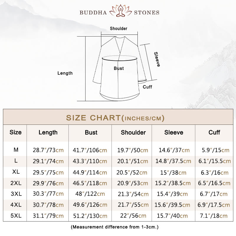 Buddha Stonesカジュアル Vネック 七分袖 メンズシャツ - image 4