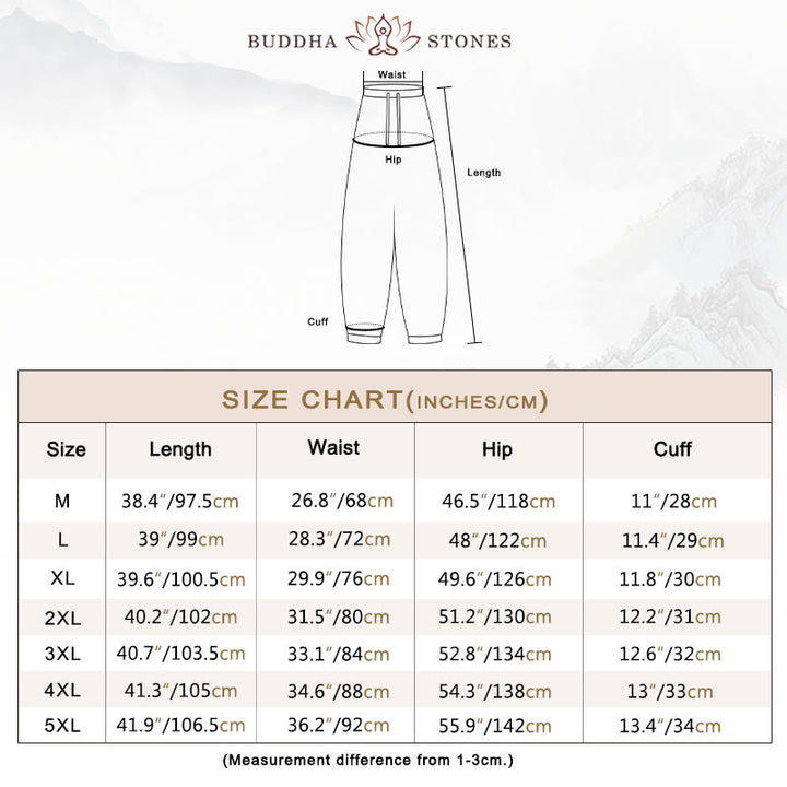 Buddha Stonesコットン メンズ ドローストリング ハーレムパンツ ポケット付き - image 6