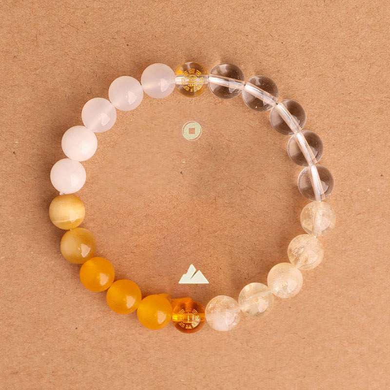 Buddha Stones ブラックオニキス グリーンカルセドニー アクアマリン 開運 知恵 癒し ブレスレット