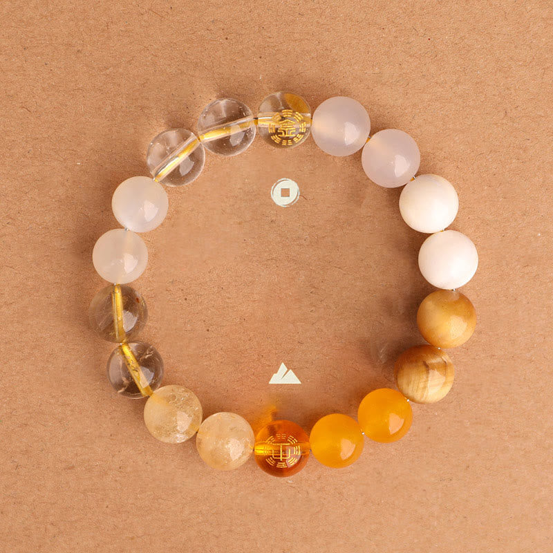 Buddha Stones ブラックオニキス グリーンカルセドニー アクアマリン 開運 知恵 癒し ブレスレット