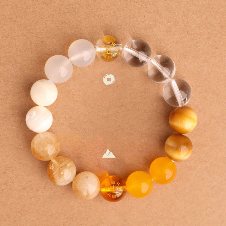 Buddha Stones ブラックオニキス グリーンカルセドニー アクアマリン 開運 知恵 癒し ブレスレット