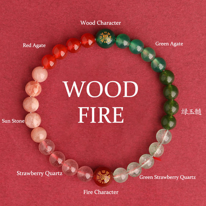 Buddha Stones ブラックオニキス グリーンカルセドニー アクアマリン 開運 知恵 癒し ブレスレット - 薪焚き火台（手首周り：14～16cm） - 6mm - image 45