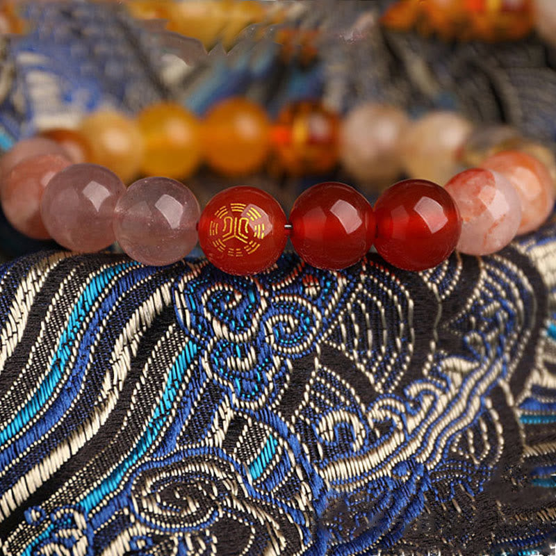 Buddha Stones ブラックオニキス グリーンカルセドニー アクアマリン 開運 知恵 癒し ブレスレット - image 43