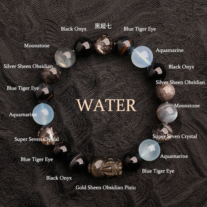 Buddha Stones ストロベリークォーツ モスアゲート グリーンファントム 幸運 癒し 恋愛運 ブレスレット