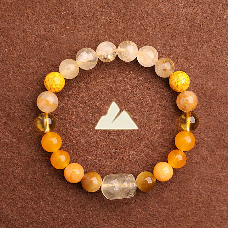 Buddha Stones ストロベリークォーツ モスアゲート グリーンファントム 幸運 癒し 恋愛運 ブレスレット