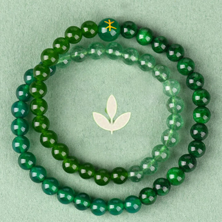 Buddha Stones 玉髄 白水晶 白瑪瑙 開運 幸運 癒し パワーストーン ブレスレット - image 9