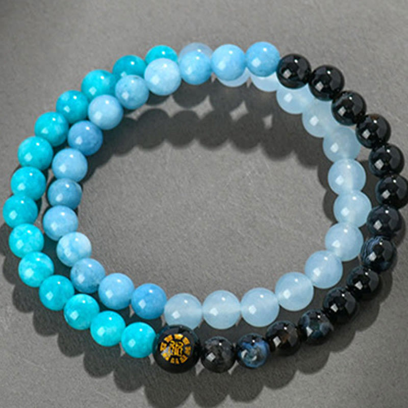 Buddha Stones 玉髄 白水晶 白瑪瑙 開運 幸運 癒し パワーストーン ブレスレット