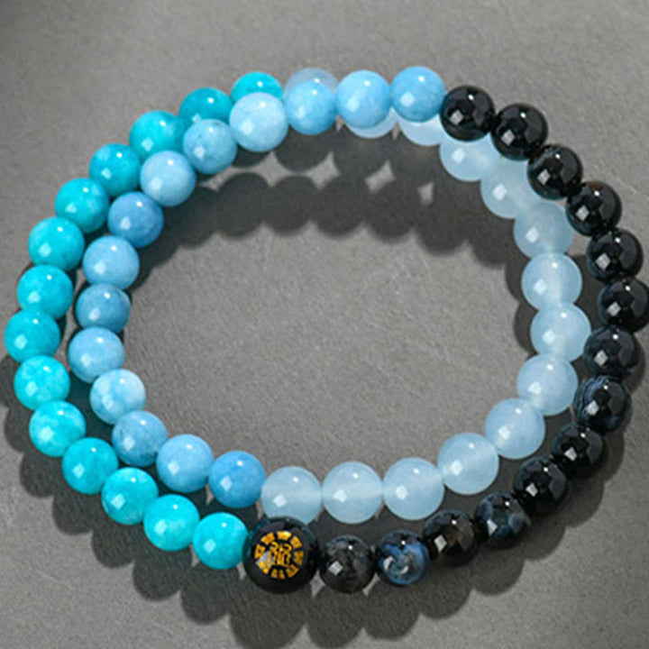 Buddha Stones 玉髄 白水晶 白瑪瑙 開運 幸運 癒し パワーストーン ブレスレット