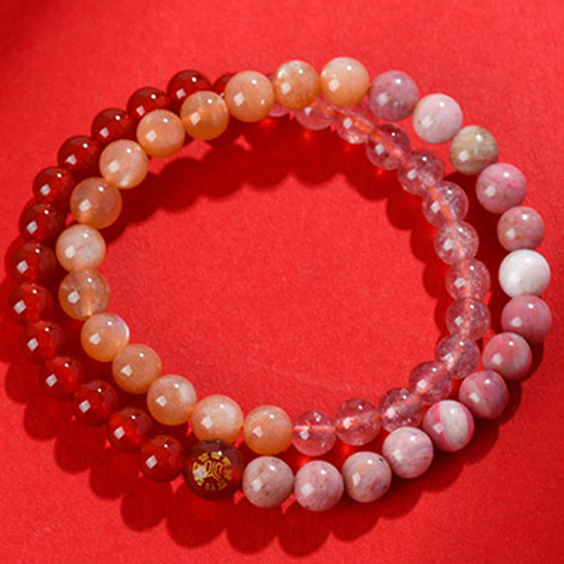 Buddha Stones 玉髄 白水晶 白瑪瑙 開運 幸運 癒し パワーストーン ブレスレット