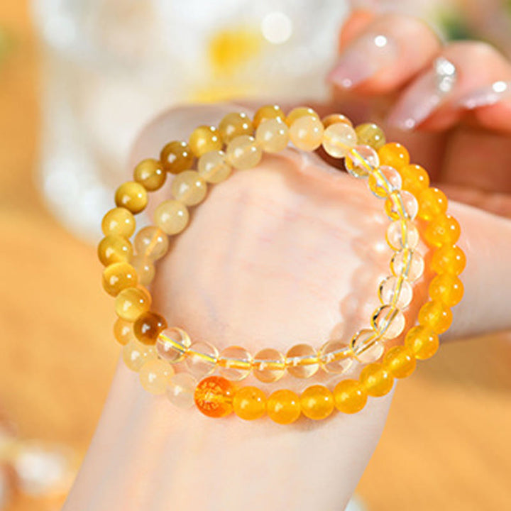 Buddha Stones 玉髄 白水晶 白瑪瑙 開運 幸運 癒し パワーストーン ブレスレット - image 34