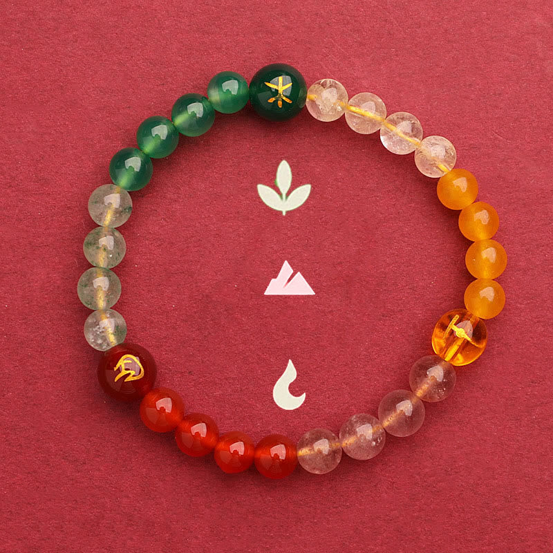 Buddha Stones グリーンストロベリークォーツ 太陽石 金運 幸運 幸福 開運 ブレスレット