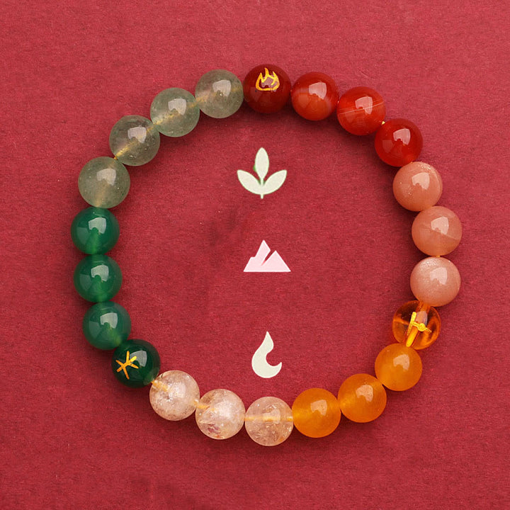 Buddha Stones グリーンストロベリークォーツ 太陽石 金運 幸運 幸福 開運 ブレスレット