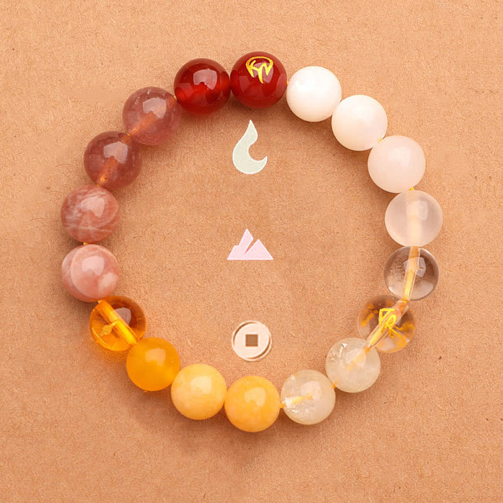 Buddha Stones グリーンストロベリークォーツ 太陽石 金運 幸運 幸福 開運 ブレスレット