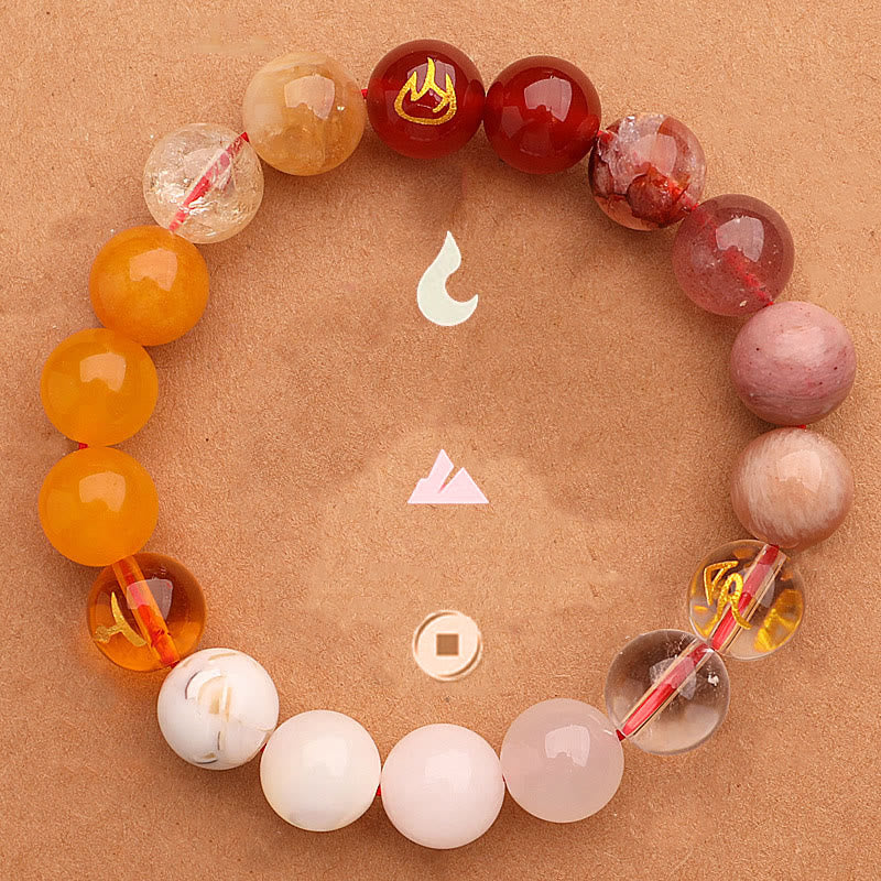 Buddha Stones グリーンストロベリークォーツ 太陽石 金運 幸運 幸福 開運 ブレスレット