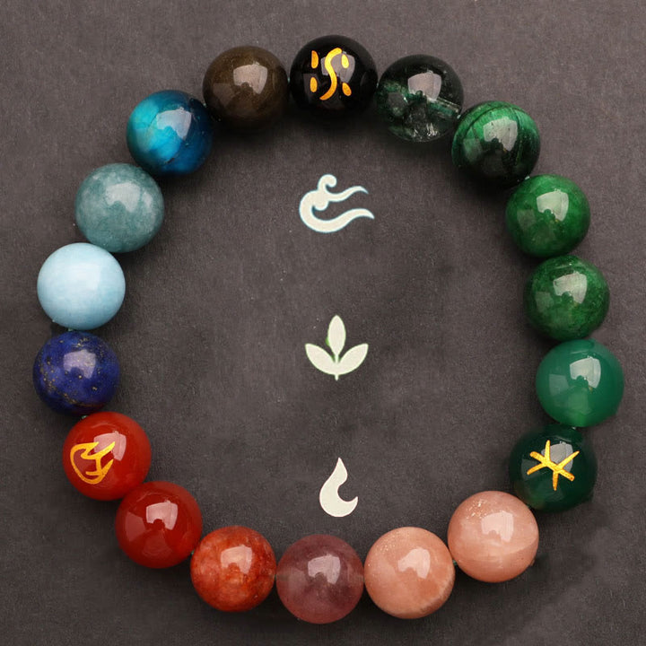 Buddha Stones グリーンストロベリークォーツ 太陽石 金運 幸運 幸福 開運 ブレスレット