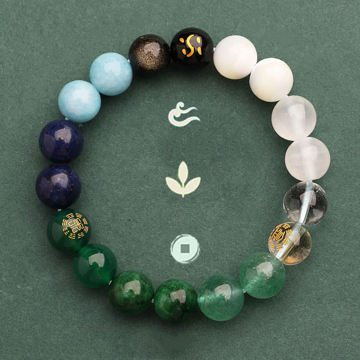 Buddha Stones グリーンストロベリークォーツ 太陽石 金運 幸運 幸福 開運 ブレスレット