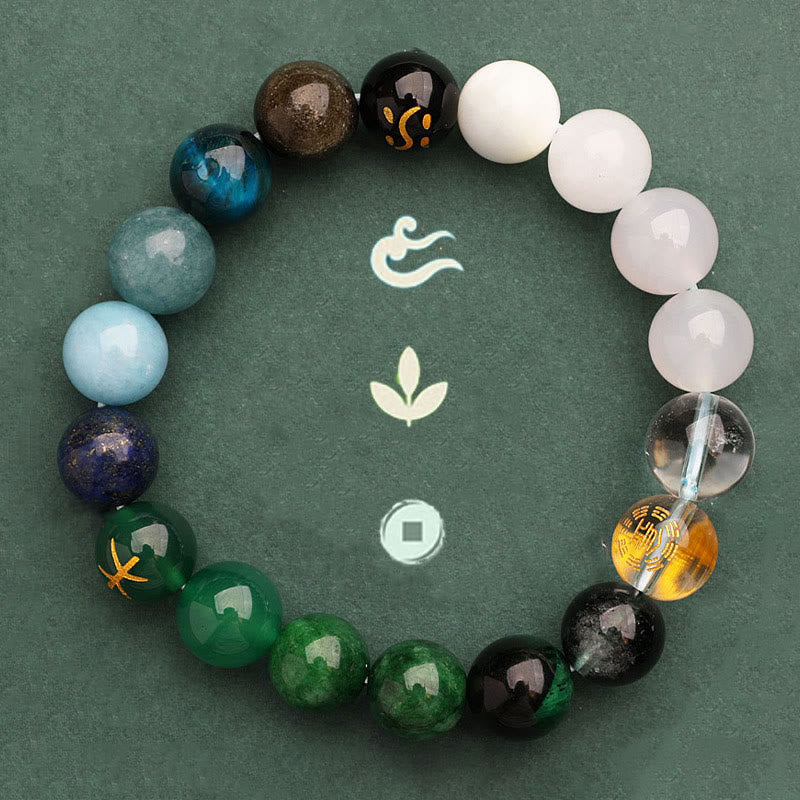 Buddha Stones グリーンストロベリークォーツ 太陽石 金運 幸運 幸福 開運 ブレスレット