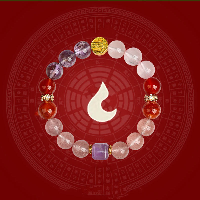 Buddha Stones グリーンファントム ルチルクォーツ グリーングレープ瑪瑙 マラカイト 開運 幸運 ブレスレット