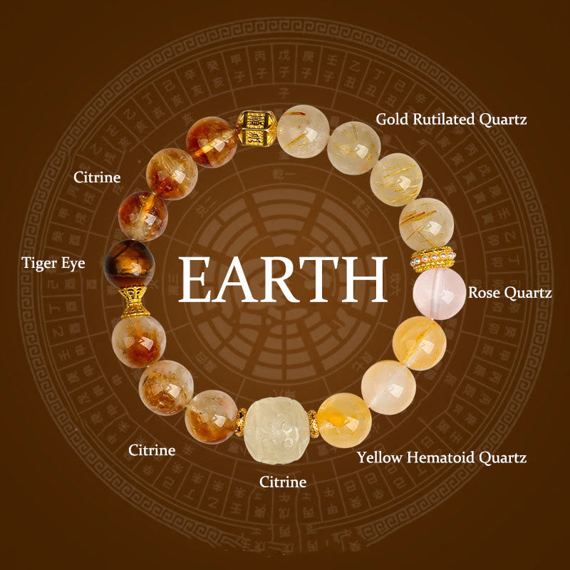 Buddha Stones グリーンファントム ルチルクォーツ グリーングレープ瑪瑙 マラカイト 開運 幸運 ブレスレット - アース（手首周り：14～16cm） - image 22