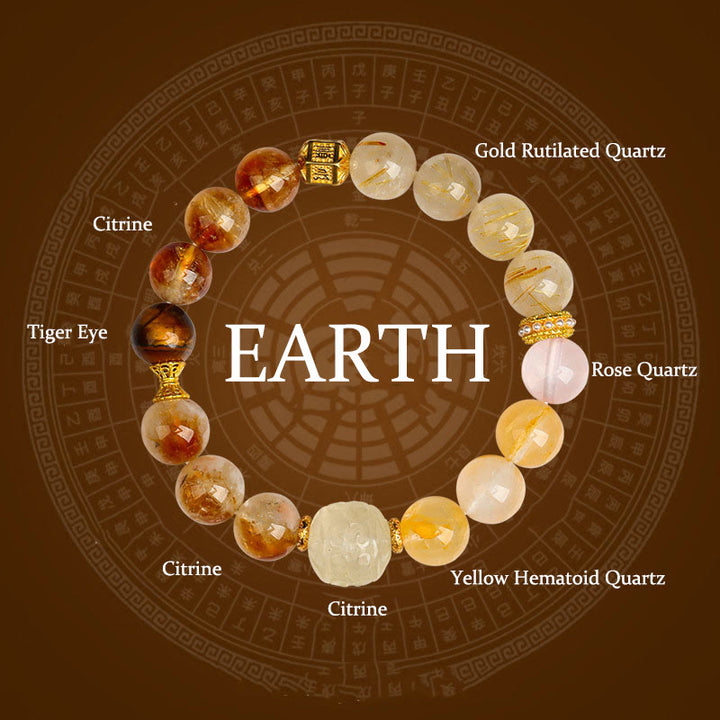 Buddha Stones グリーンファントム ルチルクォーツ グリーングレープ瑪瑙 マラカイト 開運 幸運 ブレスレット - アース（手首周り：14～16cm） - image 22