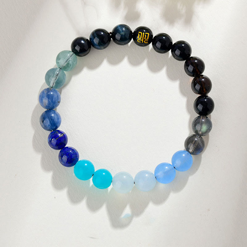 Buddha Stones ルチルクォーツ タイガーアイ 黄瑪瑙 シトリン 金運 開運 幸運 ブレスレット - 水（手首周り：14～16cm） - 8mm - image 23