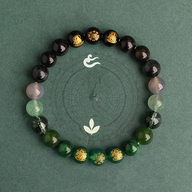 Buddha Stones 南赤瑪瑙 ストロベリークォーツ 太陽石 恋愛 成功 幸運 ブレスレット