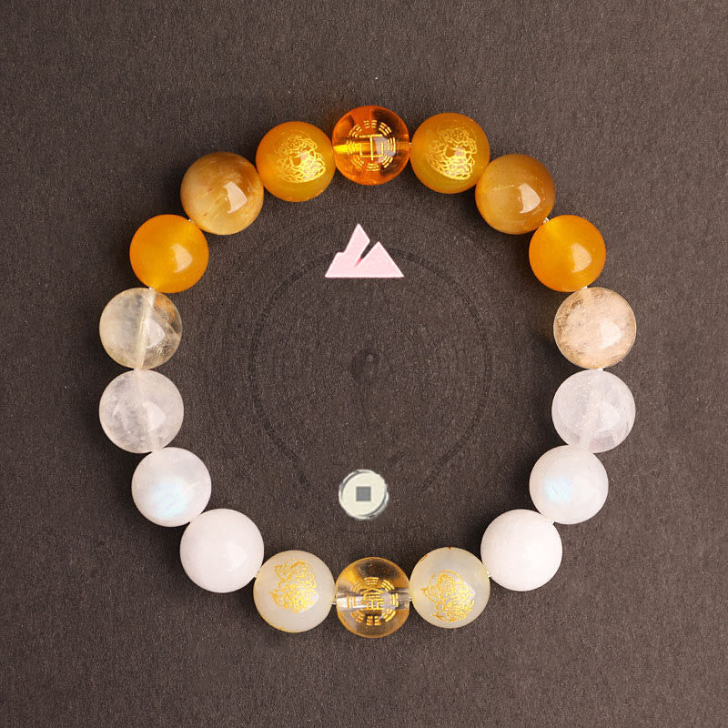 Buddha Stones 南赤瑪瑙 ストロベリークォーツ 太陽石 恋愛 成功 幸運 ブレスレット