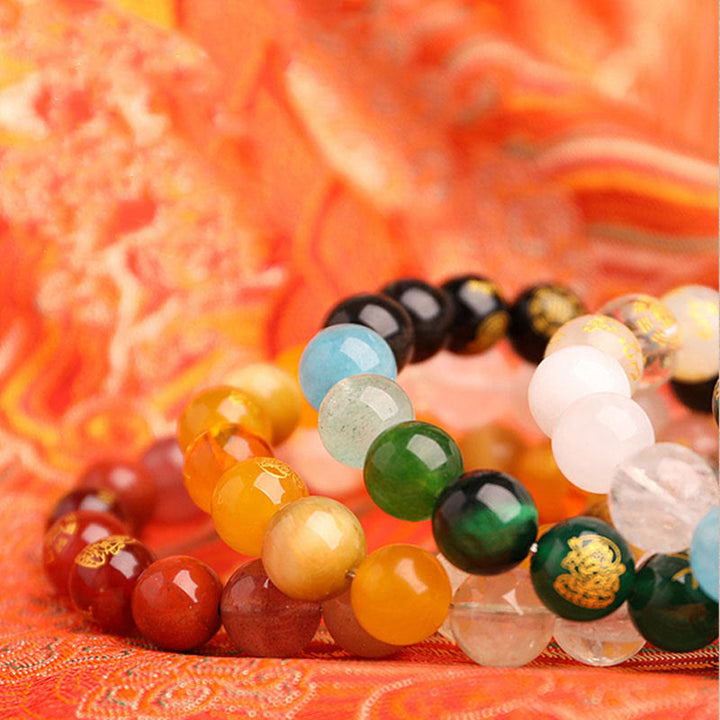 Buddha Stones 南赤瑪瑙 ストロベリークォーツ 太陽石 恋愛 成功 幸運 ブレスレット