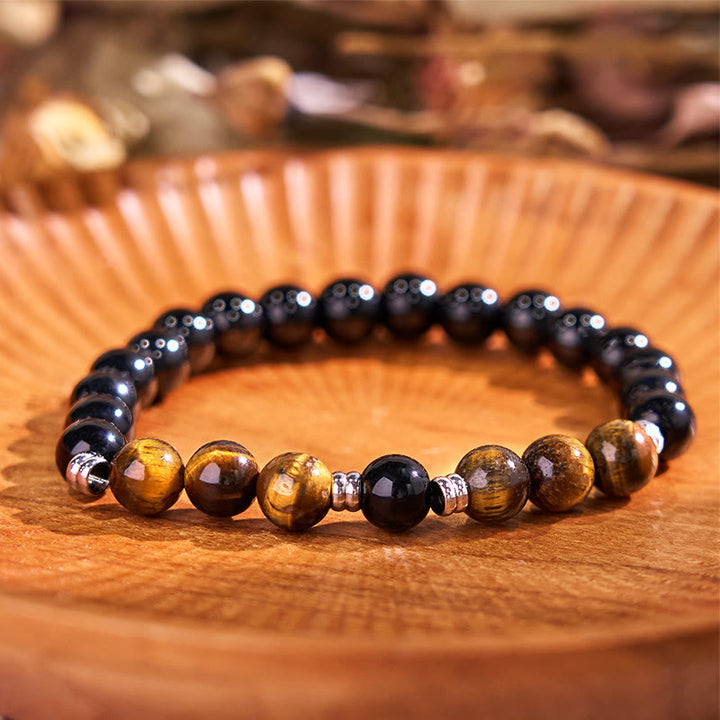 Buddha Stones 2個入り ヘマタイト タイガーアイ ブルータイガーアイ パワフルブレスレットセット