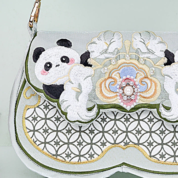 Buddha Stonesパンダ花ひょうたんペンダントショルダーバッグクロスボディバッグ