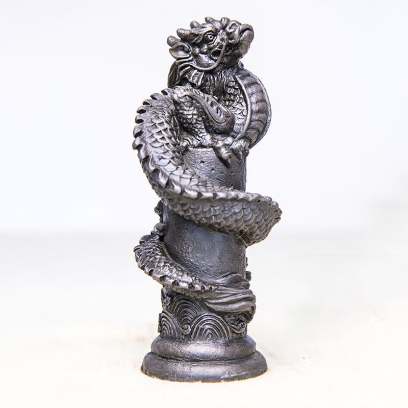 Buddha Stones手作り 飛龍 柱周り 鉄粉 錆 鋳造 樹脂 像 家の装飾