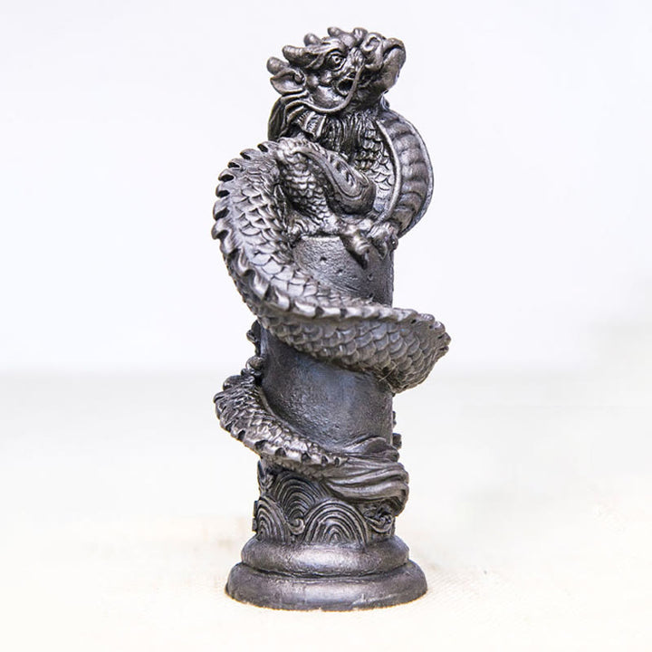 Buddha Stones手作り 飛龍 柱周り 鉄粉 錆 鋳造 樹脂 像 家の装飾