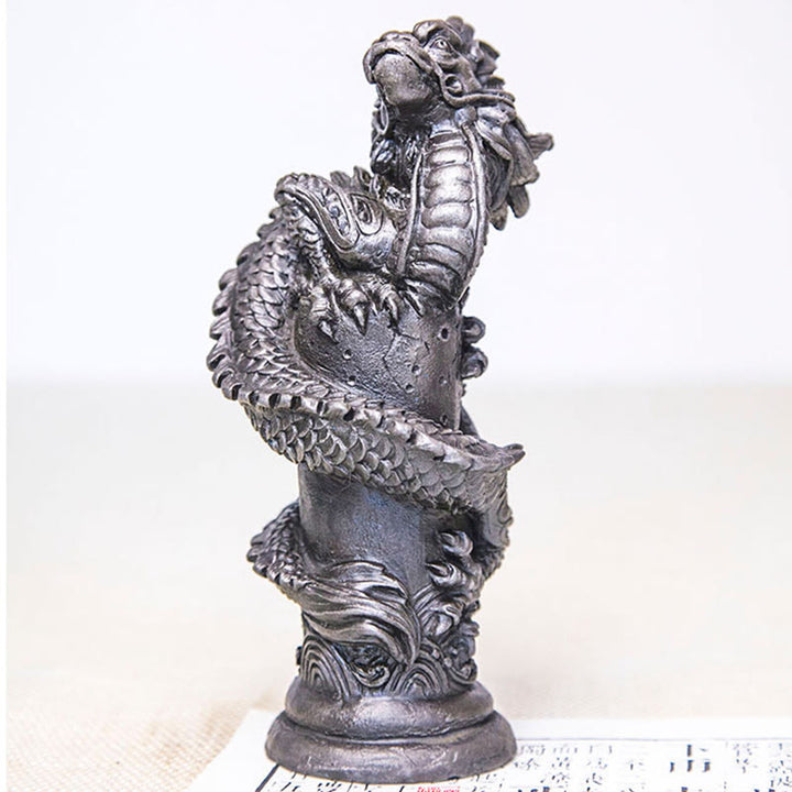 Buddha Stones手作り 飛龍 柱周り 鉄粉 錆 鋳造 樹脂 像 家の装飾 - image 16