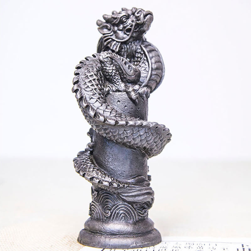 Buddha Stones手作り 飛龍 柱周り 鉄粉 錆 鋳造 樹脂 像 家の装飾