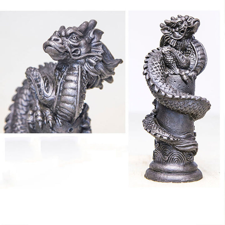 Buddha Stones手作り 飛龍 柱周り 鉄粉 錆 鋳造 樹脂 像 家の装飾
