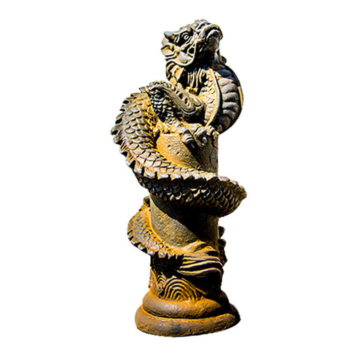 Buddha Stones手作り 飛龍 柱周り 鉄粉 錆 鋳造 樹脂 像 家の装飾