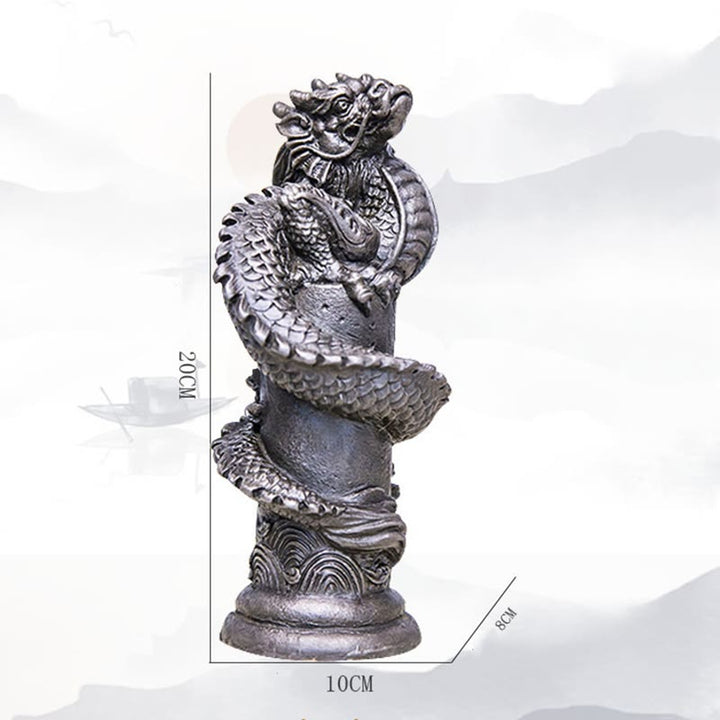 Buddha Stones手作り 飛龍 柱周り 鉄粉 錆 鋳造 樹脂 像 家の装飾 - image 27