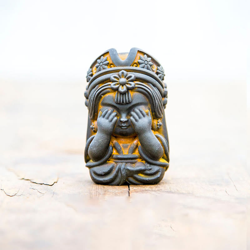 Buddha Stones手作り ザキラム 鉄粉 錆 鋳造 樹脂 像 禅 家の装飾